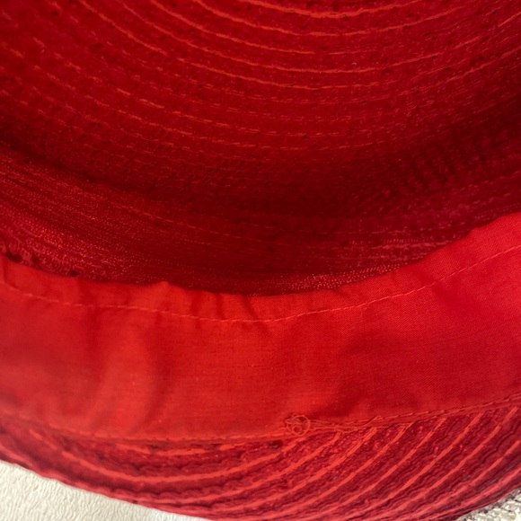 Vintage Custom Made Red Rhinestone Church/Wedding Hat W/Bib And Matching Hat Pin main image 12